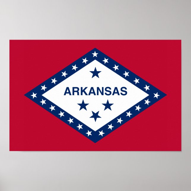 Poster Bandeira do Estado do Arkansas (Frente)