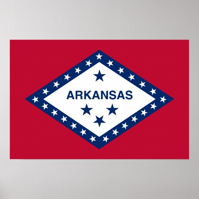 Poster Bandeira do Estado do Arkansas (Frente)