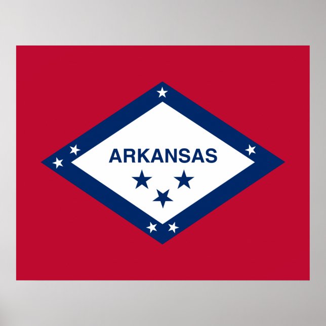 Poster Bandeira do estado do Arkansas (Frente)