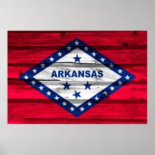 Poster Bandeira do Estado do Arkansas Grunge