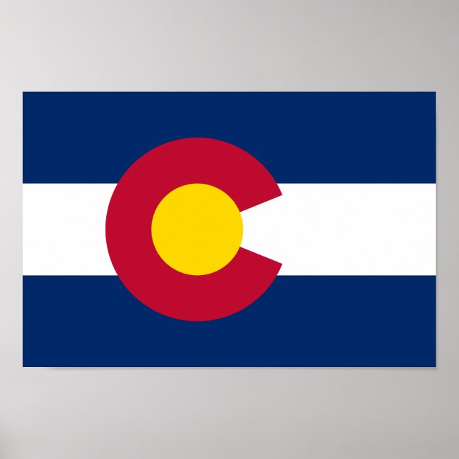 Poster Bandeira do Estado do Colorado (Frente)