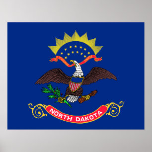 Poster Bandeira do Estado do Dakota do Norte