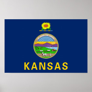 Poster Bandeira do Estado do Kansas