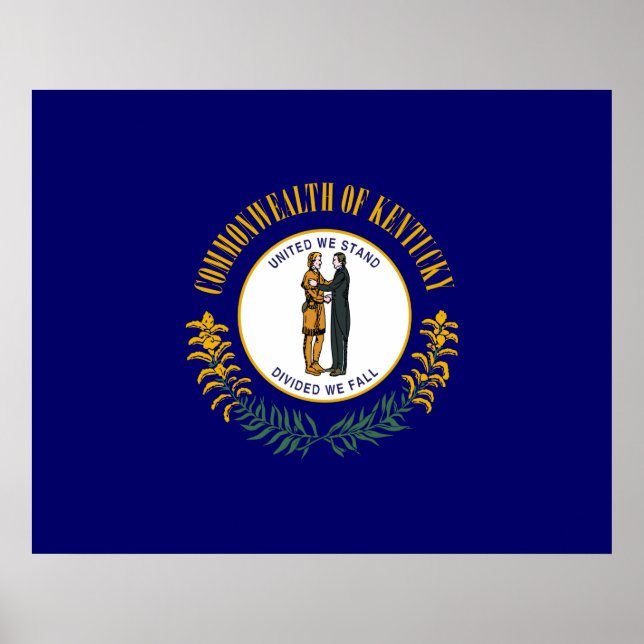 Poster Bandeira do Estado do Kentucky (Frente)