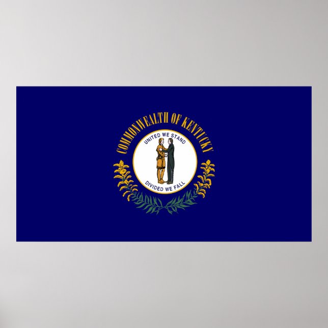 Poster Bandeira do Estado do Kentucky (Frente)