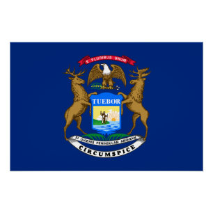 Pôster Bandeira do Estado do Michigan