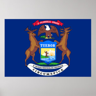 Poster Bandeira do Estado do Michigan