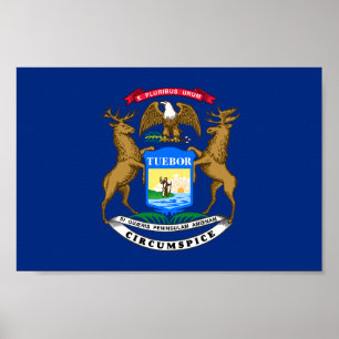 Poster Bandeira do Estado do Michigan