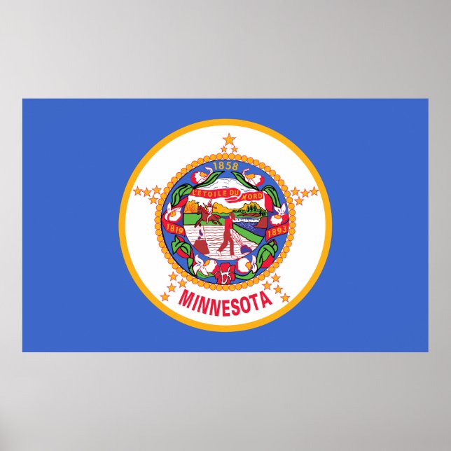 Poster Bandeira do Estado do Minnesota (Frente)