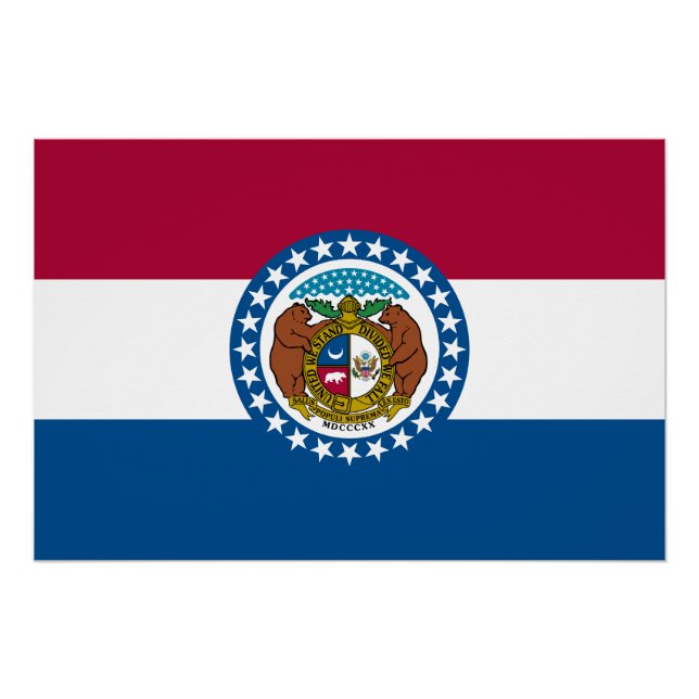 Pôster Bandeira do estado do Missouri (Frente)