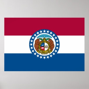 Poster Bandeira do Estado do Missouri