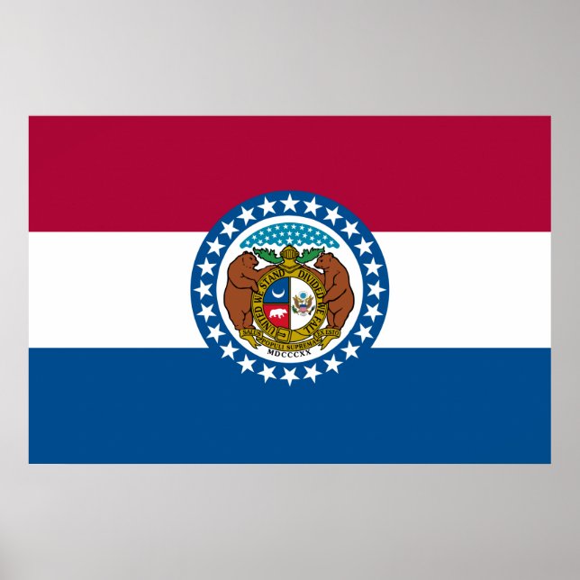 Poster Bandeira do Estado do Missouri (Frente)