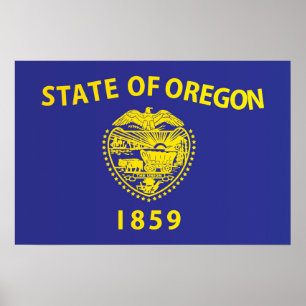 Poster Bandeira do Estado do Oregon, EUA