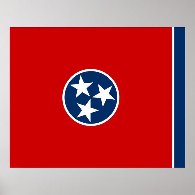 Poster Bandeira do Estado do Tennessee (Frente)