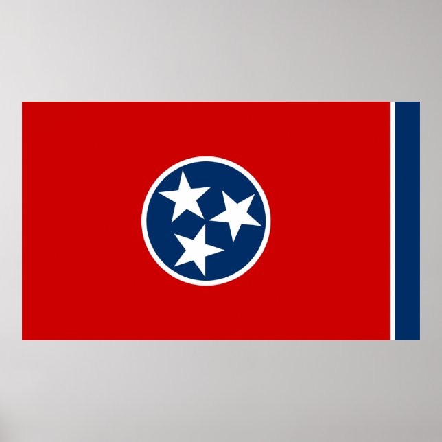 Poster Bandeira do Estado do Tennessee (Frente)