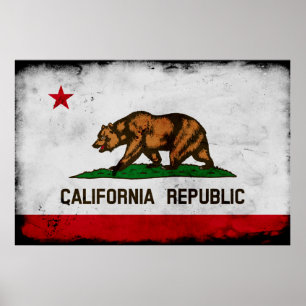 Pôster Bandeira do Estado Patriótico da Califórnia