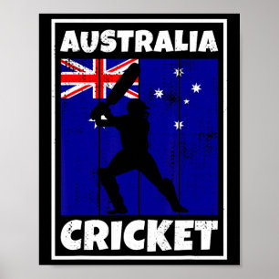 Poster Bandeira do fã de críquete australiano da bandeira