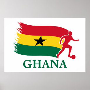 Poster Bandeira do futebol de Ghana