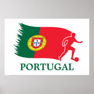 Pôster Bandeira do futebol em Portugal