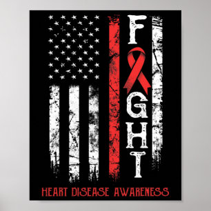Poster Bandeira do Guerreiro de Doenças Cardíacas