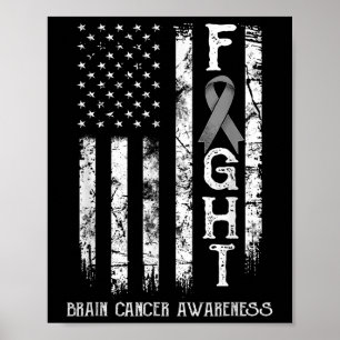 Poster Bandeira do Guerreiro do Cancer Cerebral nos Estad