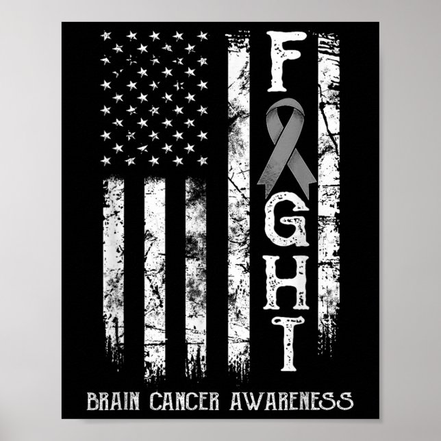 Poster Bandeira do Guerreiro do Cancer Cerebral nos Estad (Frente)