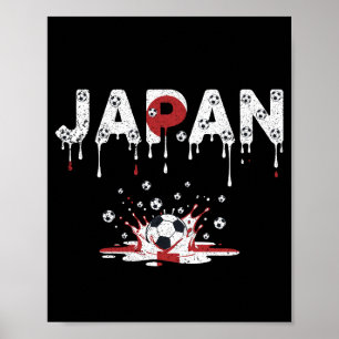 Poster Bandeira do Japão Futebol Americano Pingando