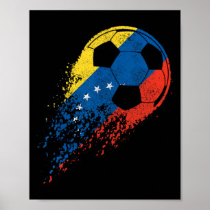 Poster Bandeira do jogador de futebol do orgulho venezuel