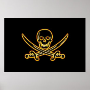 Pôster Bandeira do Jolly Roger Pirate