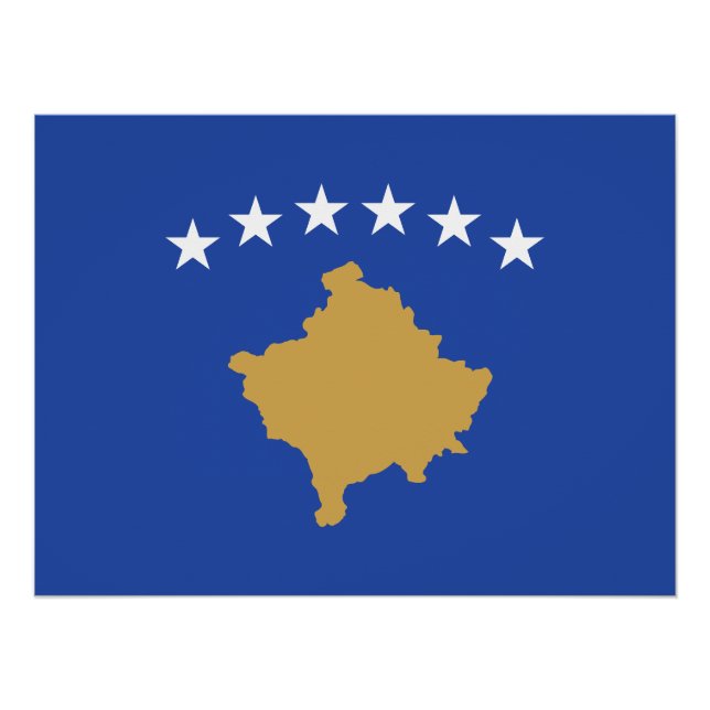 Pôster Bandeira do Kosovo (Frente)