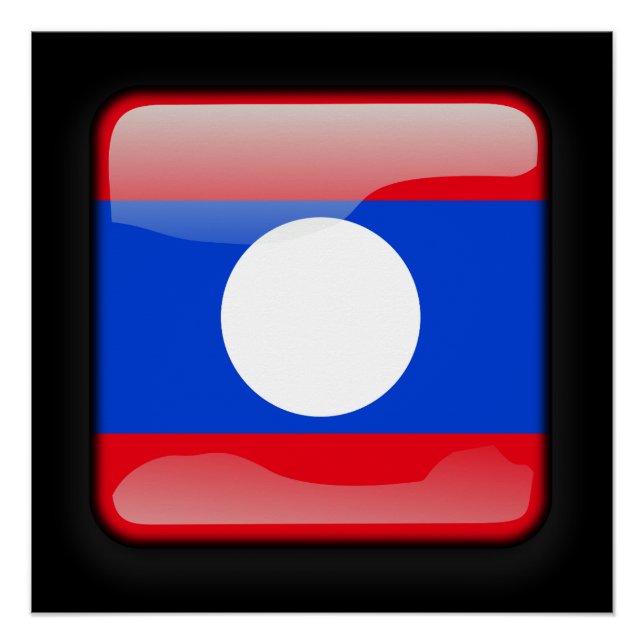 Pôster Bandeira do Laos (Frente)