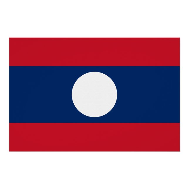 Pôster Bandeira do Laos (Frente)