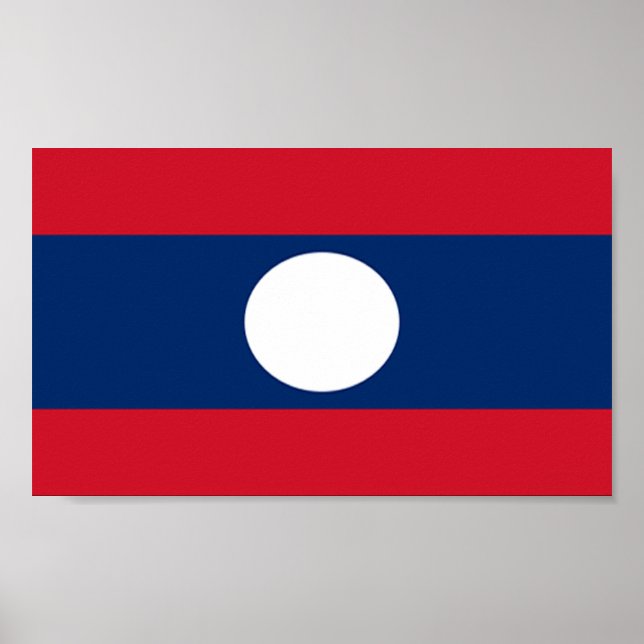 Pôster Bandeira do Laos (Frente)