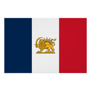 Pôster Bandeira do Leão e Sol do Patrimônio Franco-Irania
