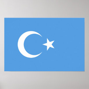 Poster Bandeira do leste de Turkestan Uyghur