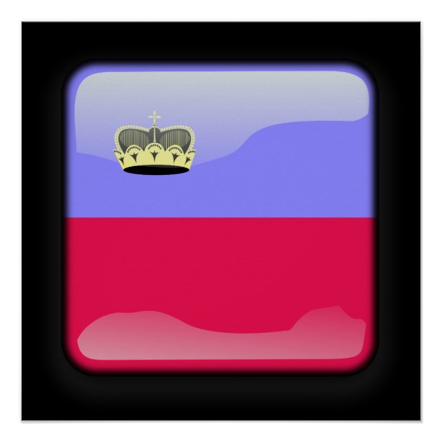 Pôster Bandeira do Liechtenstein (Frente)