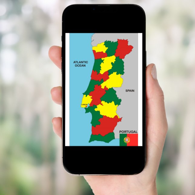 Mapa Político País Portugal Com Vizinhos Bandeira Nacional Ilustração por  ©tony4urban #4538466