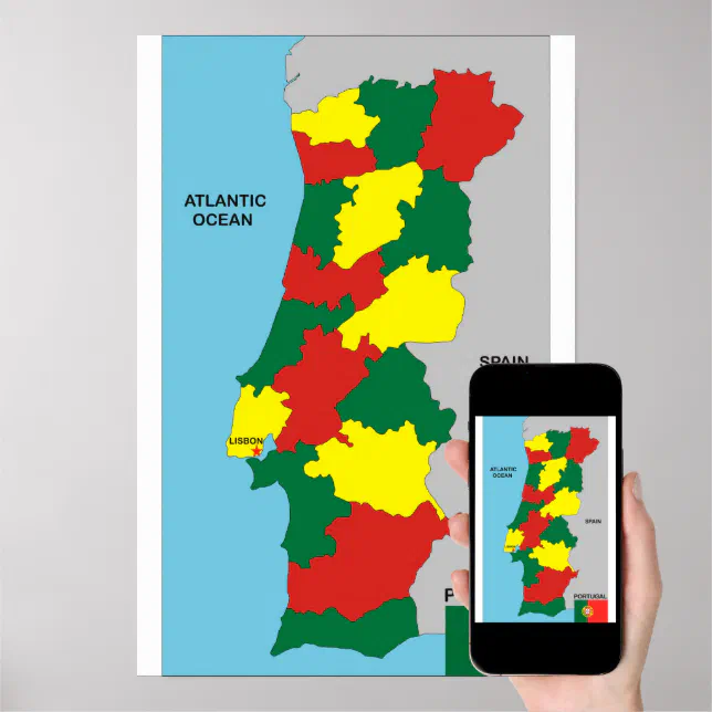 Mapa Físico De Espanha E Portugal De Alta Resolução Ilustração