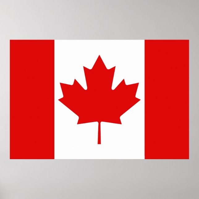 Pôster Bandeira do Maple Leaf do Canadá (Frente)
