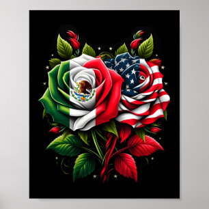 Poster Bandeira do México EUA Bandeira Mexicana Bandeira 