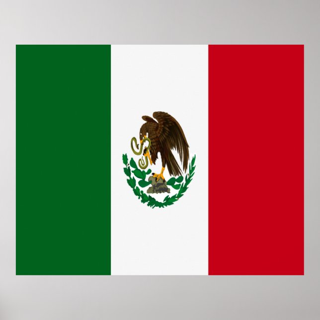 Poster Bandeira do México Patriótico (Frente)