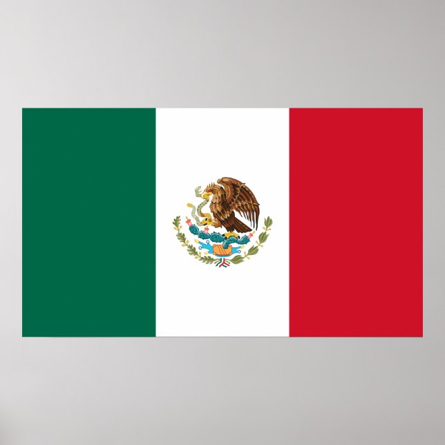 Poster Bandeira do Mundo Nacional do México (Frente)
