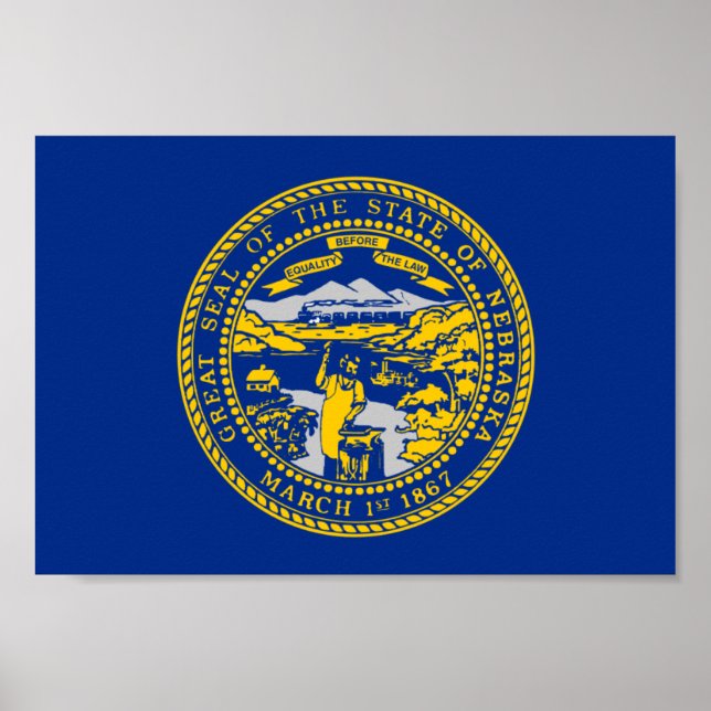 Pôster Bandeira do Nebraska (Frente)