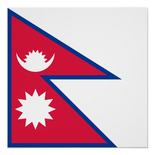Pôster Bandeira do Nepal (Frente)