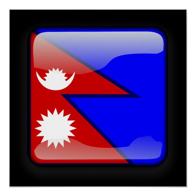 Pôster Bandeira do Nepal (Frente)