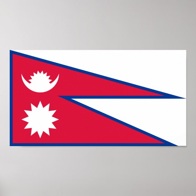 Poster Bandeira do Nepal (Frente)