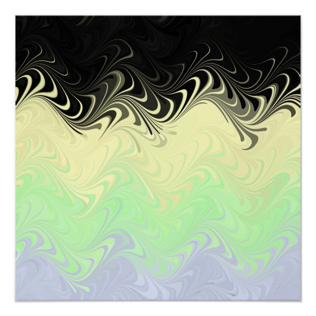 Pôster Bandeira do Orgulho Cassgender Abstrata Marmorizad (Frente)