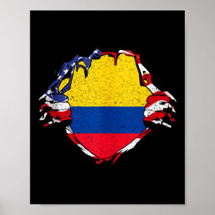 Poster Bandeira do Orgulho da Colômbia Expatriado Naciona