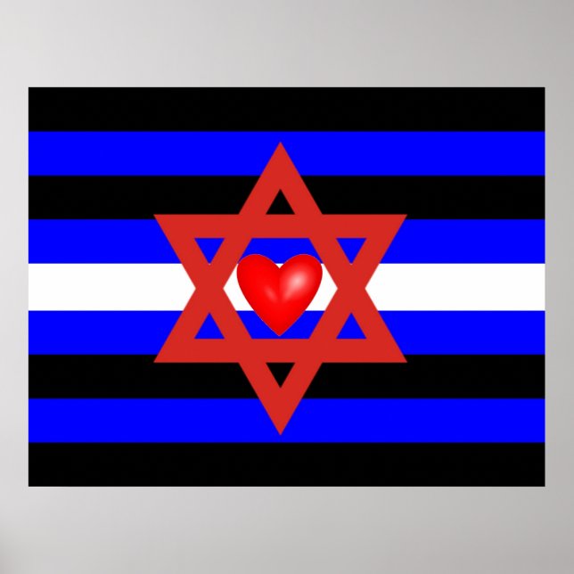 Pôster Bandeira do Orgulho de Couro Judaico (Frente)