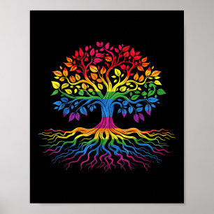 Poster Bandeira do Orgulho Gay Arco-íris da Vida da Árvor
